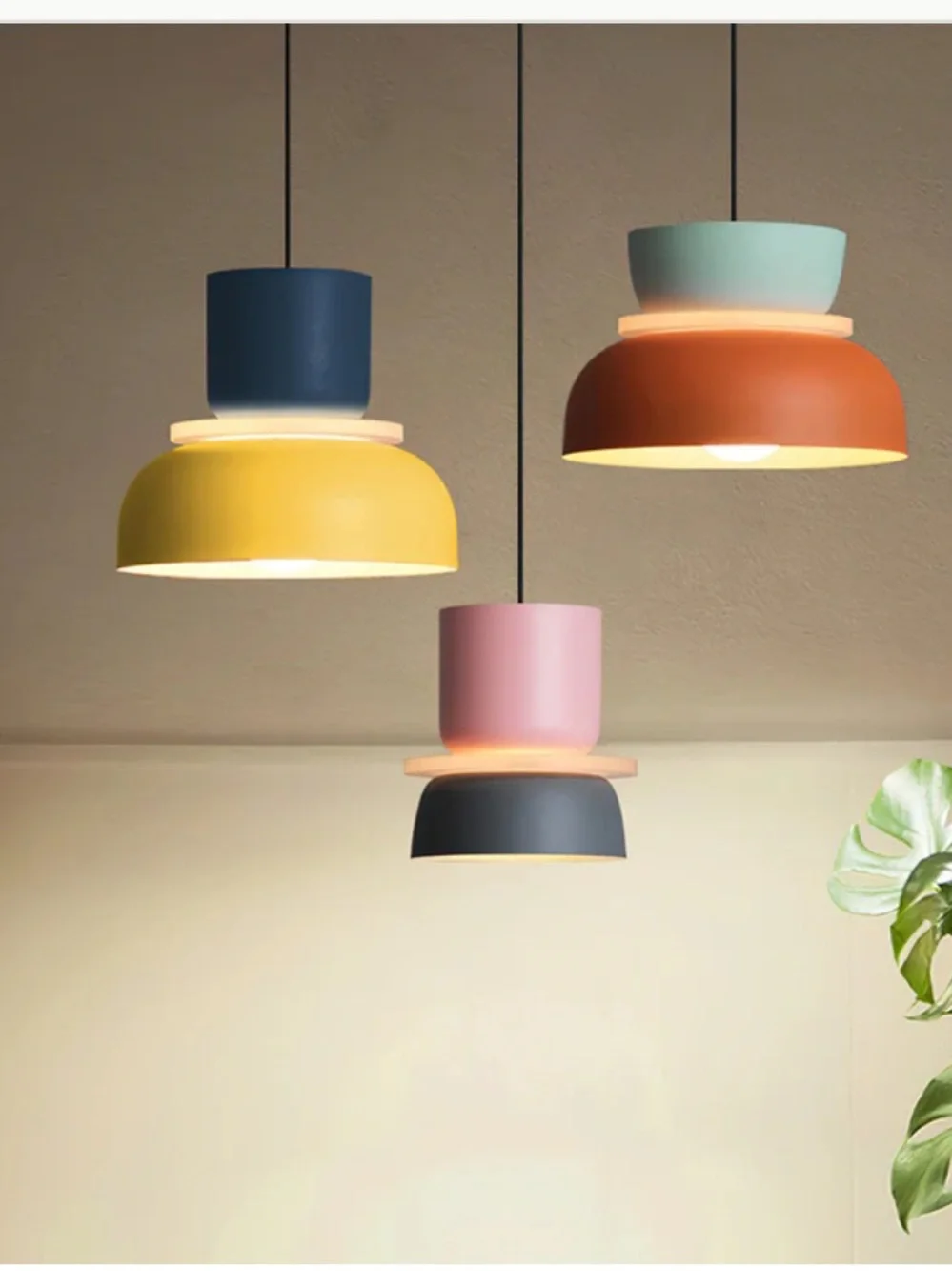 Modern Contemporary Orange Macaron LED Pendant Light by